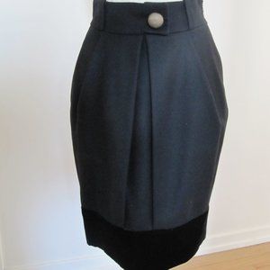 Requiem Black Wool Tulip Skirt, Size 8